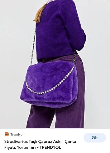 Stradivarius Mor Peluş Çanta