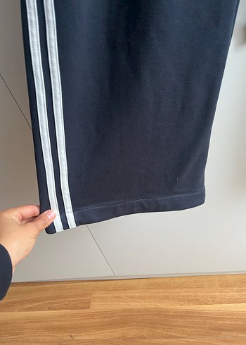s Beden Lacivert Çizgili Belden Bağlamalı Rahat Kadın Pantolon