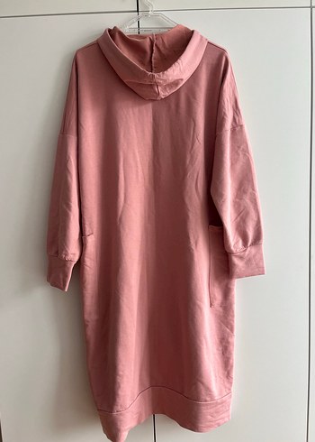 Pembe Midi Kapüşonlu Kadın Elbise - Görsel 8