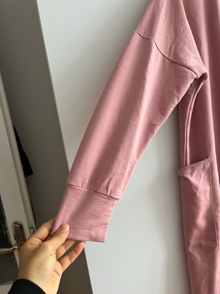 Pembe Midi Kapüşonlu Kadın Elbise - Görsel 2