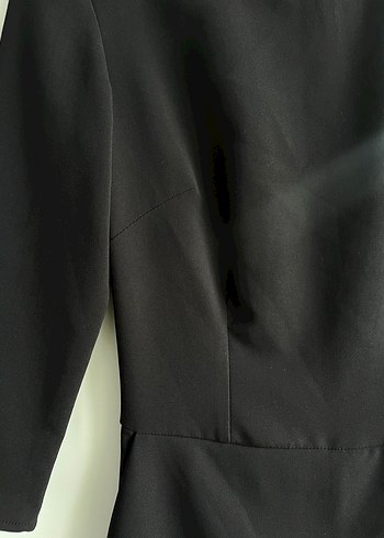 Siyah Drapeli Kadın Midi Tulum - Görsel 4