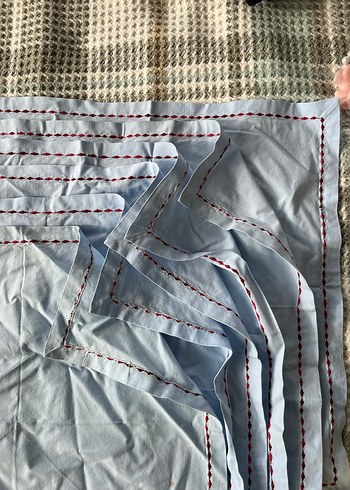 Nakışlı Beyaz Gri Masa Örtüsü Takımı - Görsel 4