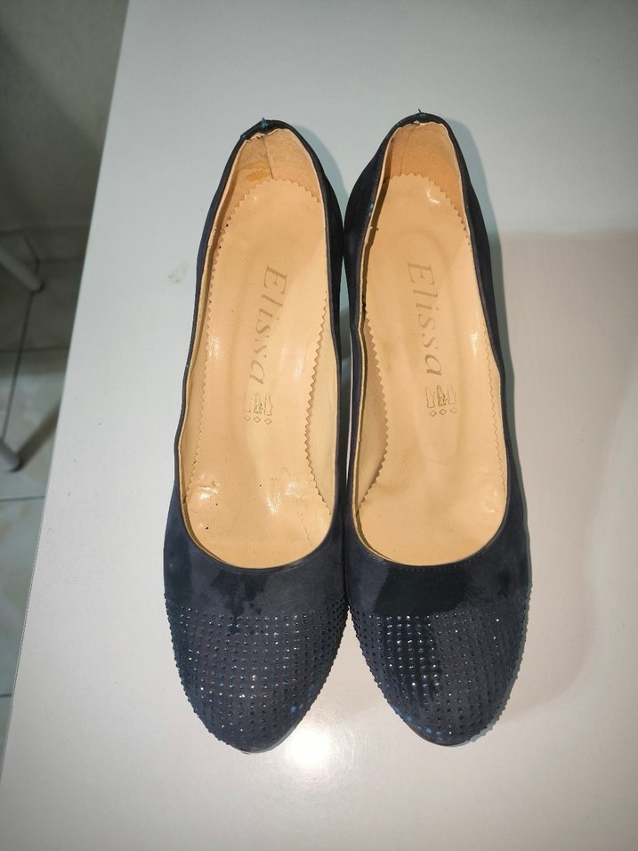 Mavi Parlak Stiletto Topuklu Kadın Ayakkabı - Görsel 4