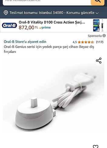 Oral-B Genius serisi için yedek parça şarj cihazı 