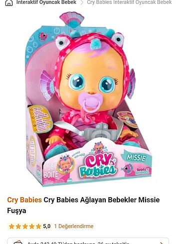 Diğer Cry Babies Cry Babies Ağlayan Bebekler Missie Fuşya