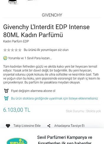 GIVENCHY Givenchy L'Interdit EDP Intense 80ML Kadın Parfüm