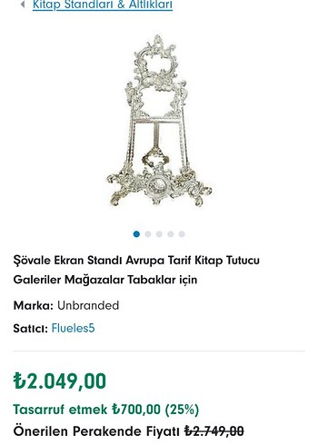 Tekno Trust Pirinç Şövale Çerçeve Dekoratif Tabak Tutucu - Görsel 7