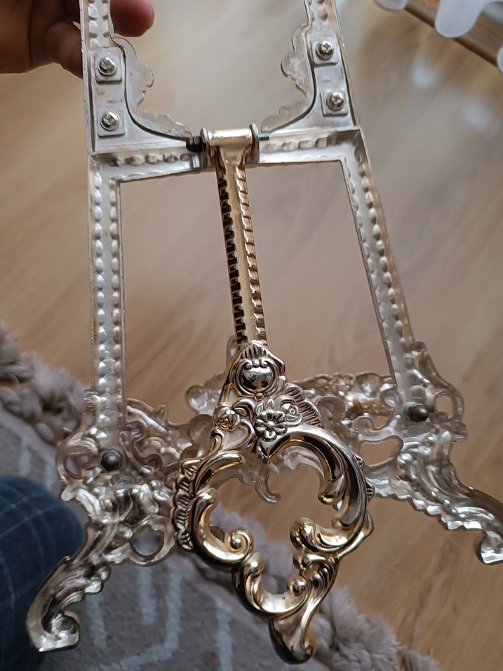 Tekno Trust Pirinç Şövale Çerçeve Dekoratif Tabak Tutucu - Görsel 4