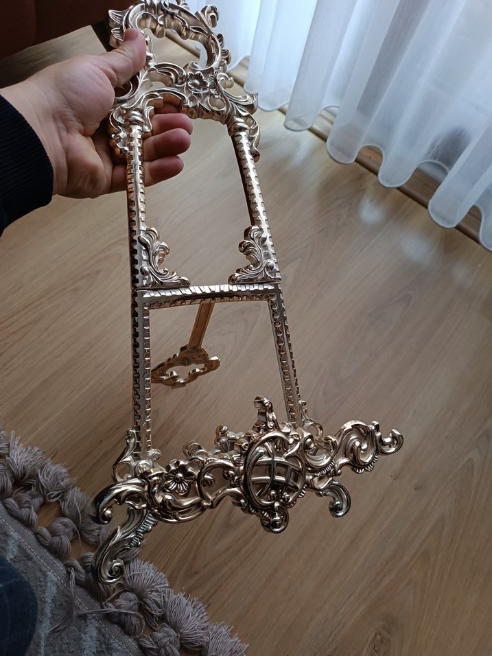 Tekno Trust Pirinç Şövale Çerçeve Dekoratif Tabak Tutucu - Görsel 5