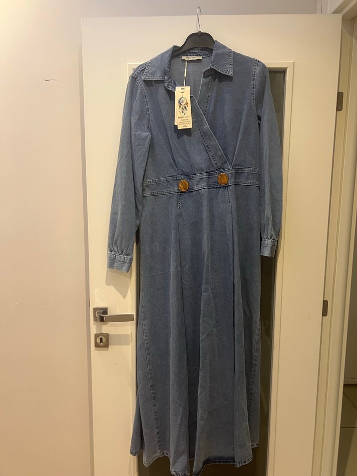 Gri Uzuntesettür Kadın elbise hıjab - Görsel 3