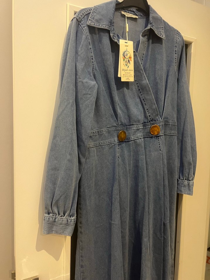 Gri Uzuntesettür Kadın elbise hıjab - Görsel 2