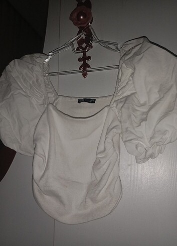 zara beyaz s beden crop