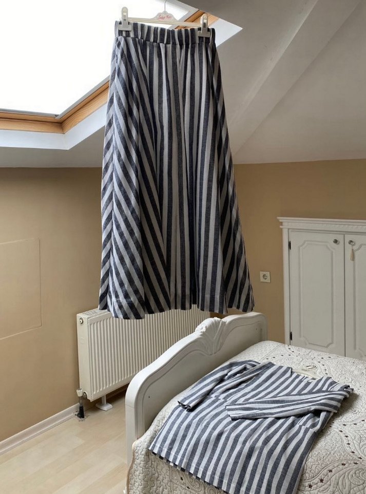 Etek-Gömlek Keten Takım - Görsel 2