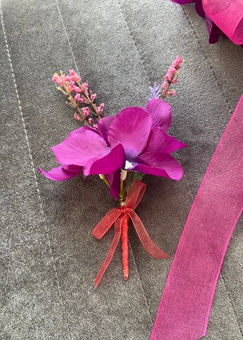 Mor Kurdeleli Bohem Gelin Buketi - Görsel 2