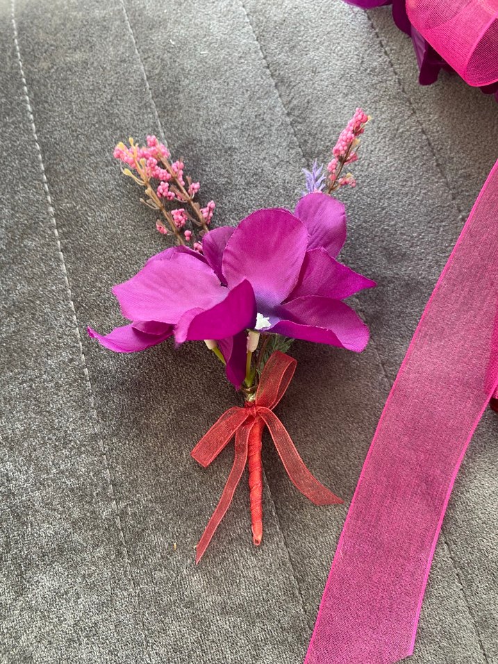 Mor Kurdeleli Bohem Gelin Buketi - Görsel 2