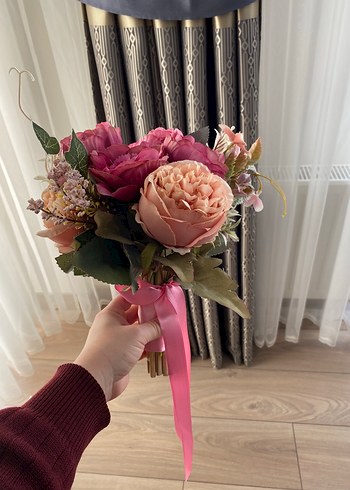 Pembe Kurdeleli Bohem Gelin Çiçeği - Görsel 2