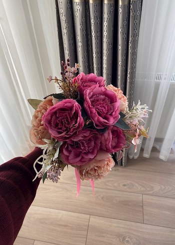 Pembe Kurdeleli Bohem Gelin Çiçeği - Görsel 3