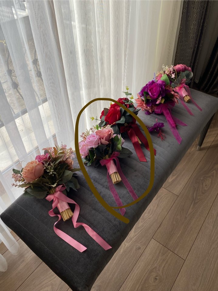 Pembe Gül Gelin Buketi - Görsel 5