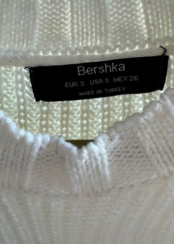 Beyaz Örgü Kadın bershka Triko Kazak - Görsel 2