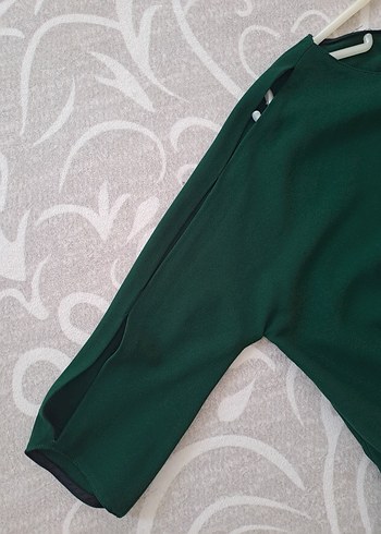Zara Düğmeli Yeşil Midi Elbise