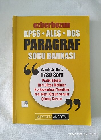 Ezberbozan kpss 2024 paragraf soru bankası 