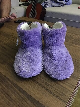 Lila renk Peluş ev terliği