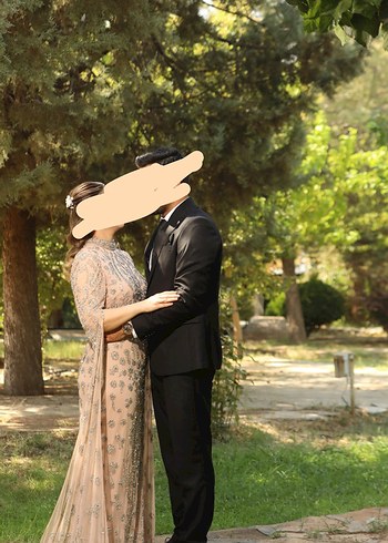 44 Beden ten rengi Renk Nişan elbisesi özel tasarım