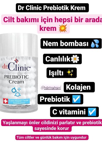 Dr Clinic Prebiotik Krem Beyaz BB Krem