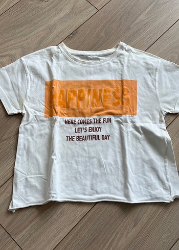 Beyaz Kız Çocuk Baskılı Tişört - Görsel 2