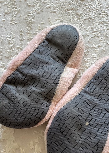 34 Beden pembe Renk Kız Çocukları İçin Pembe Nakışlı Sıcak Ev Terliği
