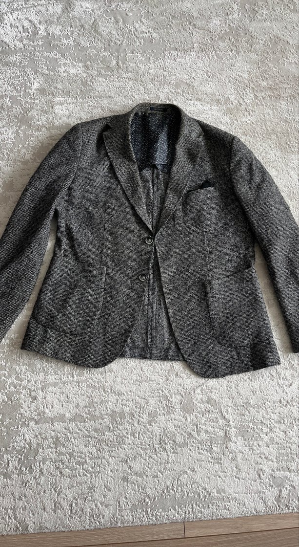 Gri Erkek Düğmeli Ceket, Notch Yaka, Regular Fit - Görsel 3