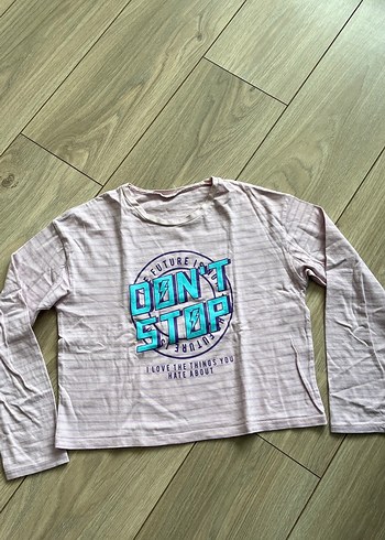 Kız Çocuk Gri Uzun Kollu Baskılı Tişört - Görsel 4