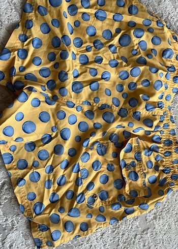 Sarı Puantiyeli Düğmeli Erkek Mayo - Görsel 6