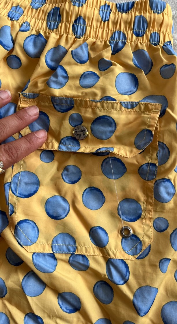 Sarı Puantiyeli Düğmeli Erkek Mayo - Görsel 5