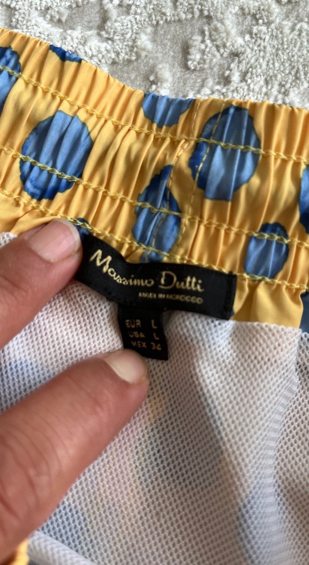 Sarı Puantiyeli Düğmeli Erkek Mayo - Görsel 2