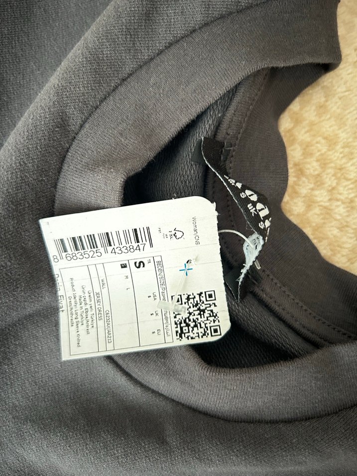 Gri jile elbise kolsuz - Görsel 3