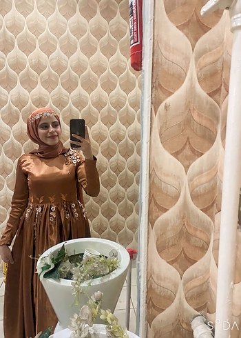 Tesettür Uzun Kollu Abiye Elbise - Görsel 3