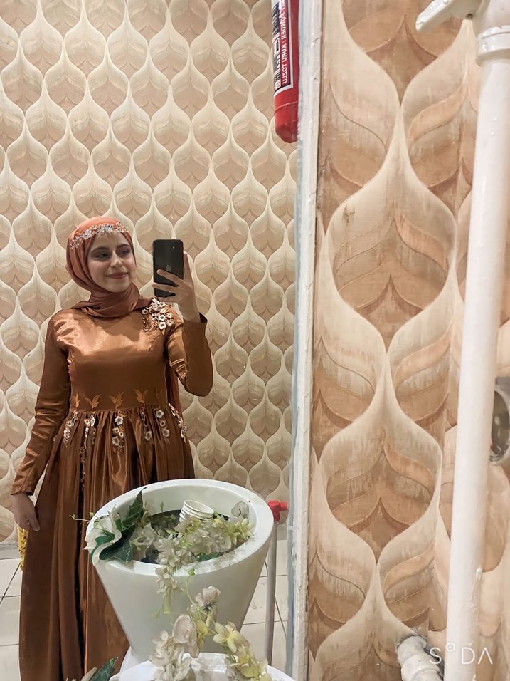 Tesettür Uzun Kollu Abiye Elbise - Görsel 3