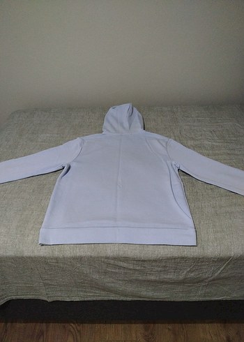 açık mavi Kapüşonlu Rahat Kesim Sweatshirt - Görsel 2
