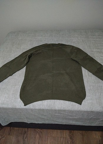 haki erkek Salaş Triko Kazak - Görsel 2