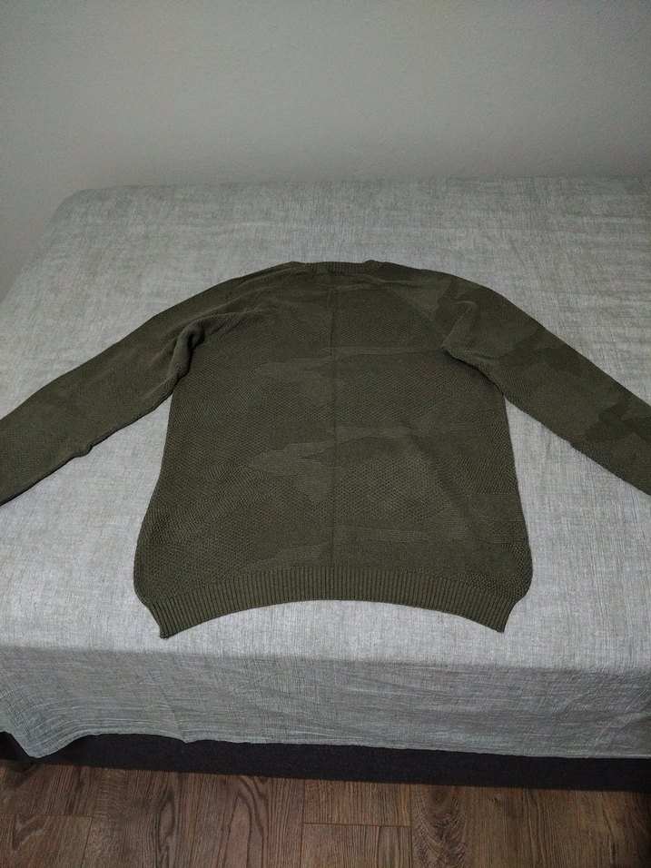 haki erkek Salaş Triko Kazak - Görsel 2