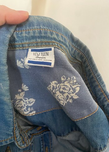 Kız çocuğu mavi Denim Gömlek - Görsel 2