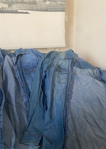 Kız çocuğu mavi Denim Gömlek - Görsel 3
