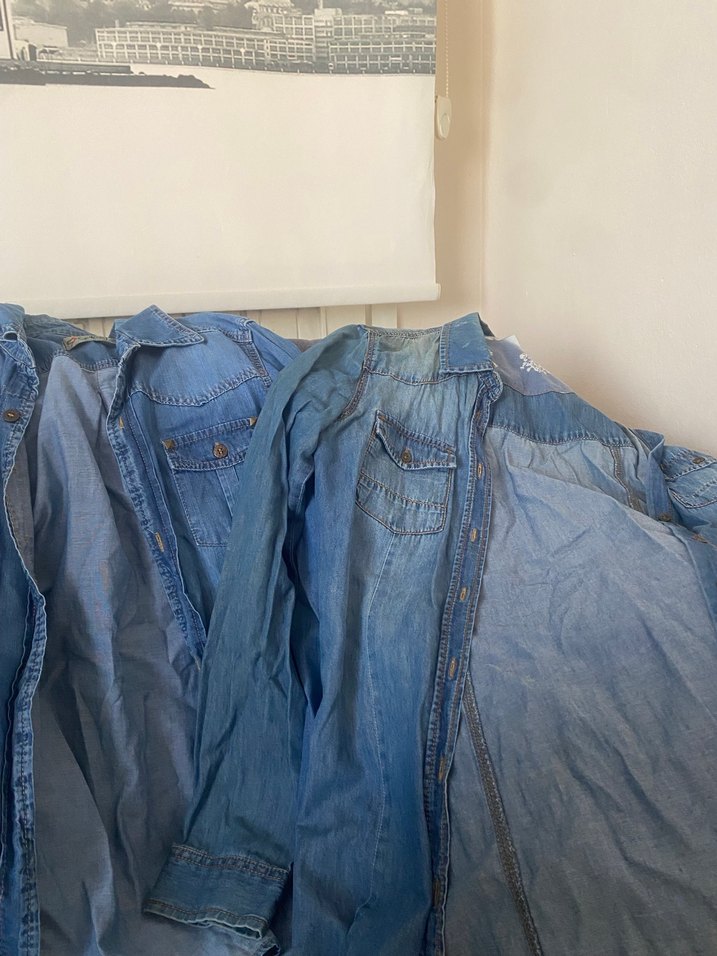 Kız çocuğu mavi Denim Gömlek - Görsel 3