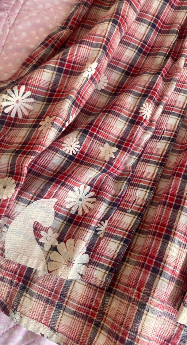 Uzun Kollu Pembe Kareli Bohem Kız Gömleği - Görsel 2