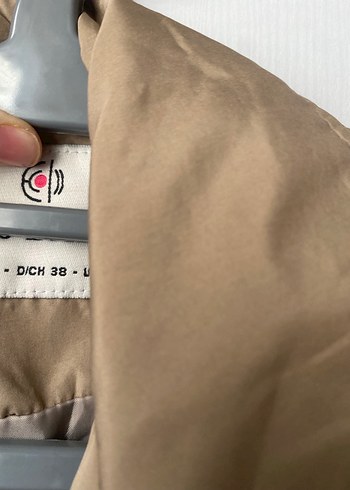 Bej Midi Kadın Ceket Düğmeli, Rahat Kesim - Görsel 3