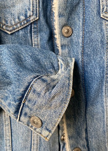 Düğmeli Erkek Mavi Kot Ceket - Görsel 2