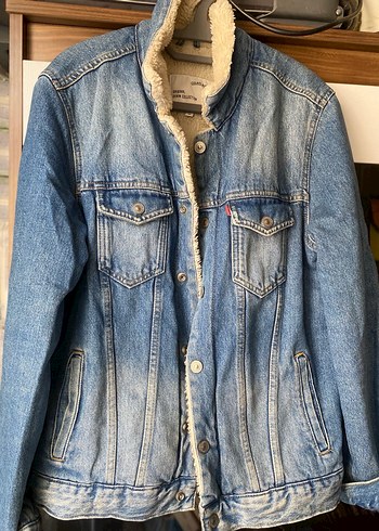 Düğmeli Erkek Mavi Kot Ceket - Görsel 3