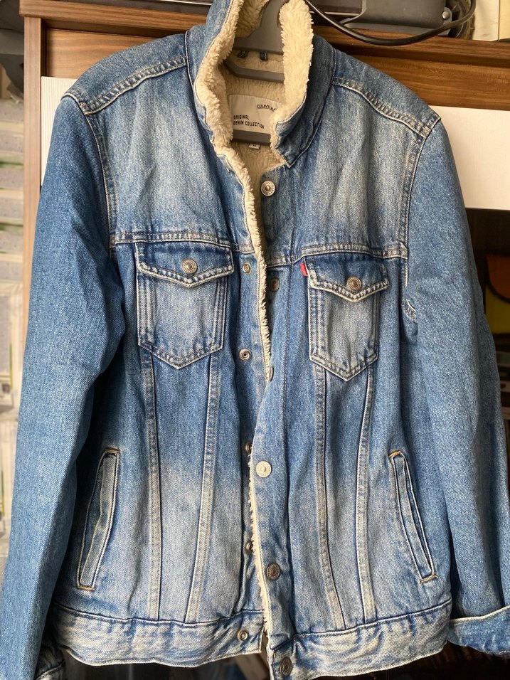 Düğmeli Erkek Mavi Kot Ceket - Görsel 3