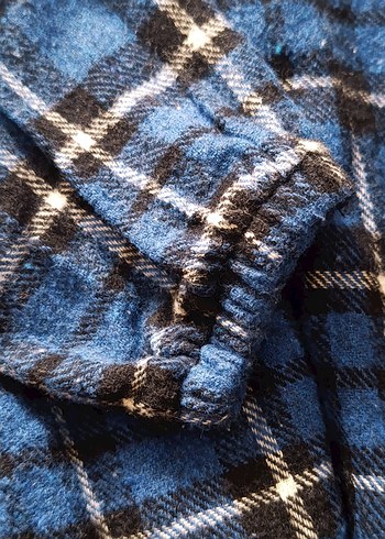 Mavi Ekose Uzun Salaş Elbise - Görsel 2